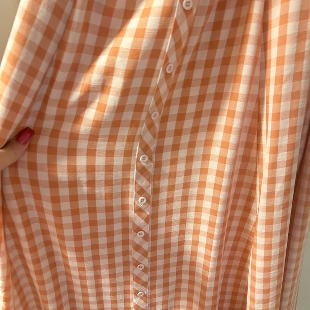Torrid Orange Gingham Midi Dress NWT - Picture 3 of 8